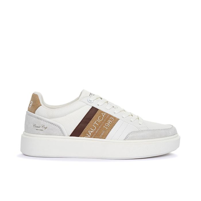 Sneakers bianche con dettaglio laterale a contrasto