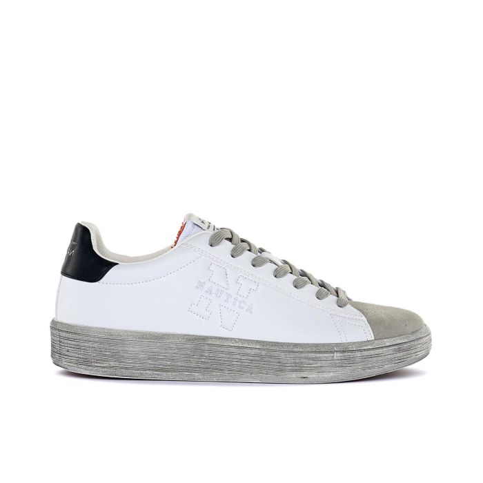 Sneakers bianche da uomo con logo laterale