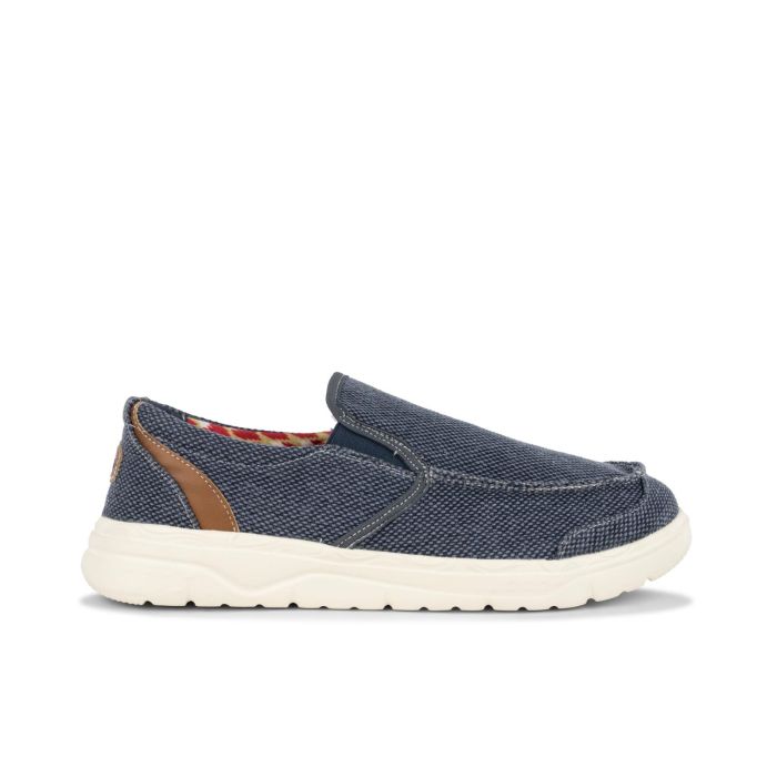 Scarpe slip-on blu in tessuto