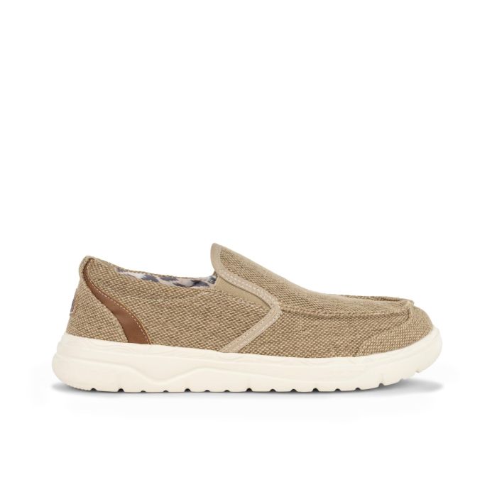 Scarpe slip-on beige in tessuto