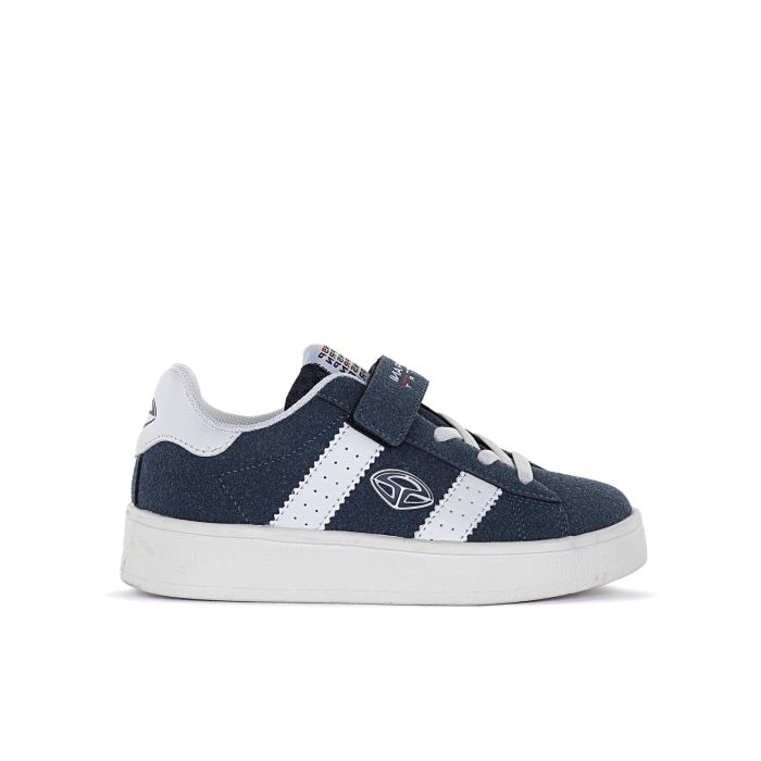 Sneakers blu da bambino con logo laterale