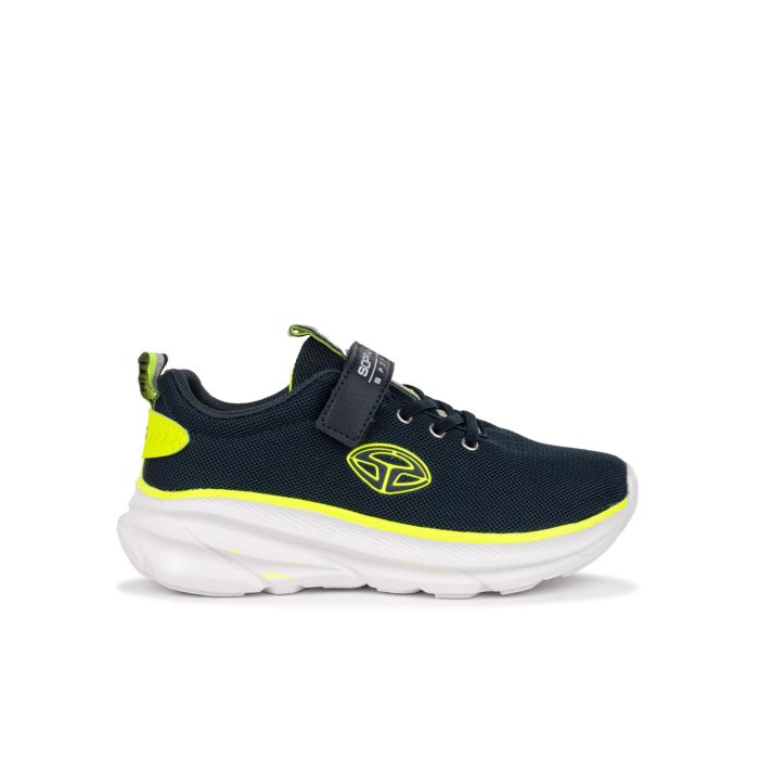 Sneakers blu e fluo da bimbo con strappo