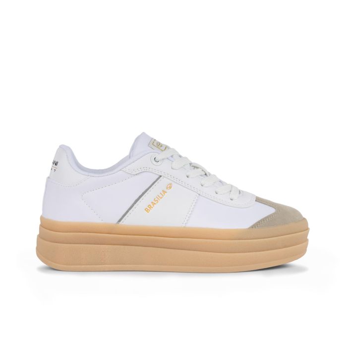 Sneakers bianche con platform da donna