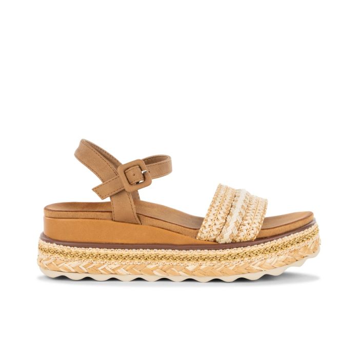 Sandali con platform beige con cinturino da donna