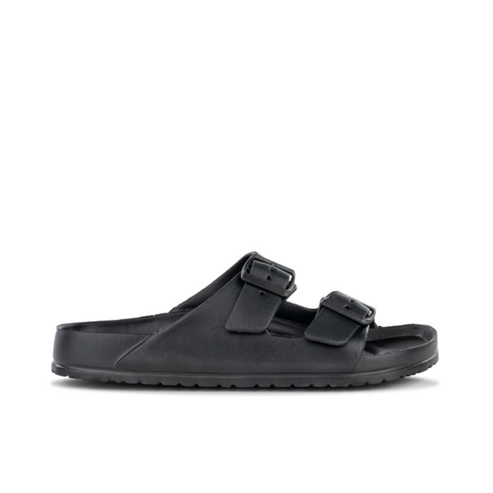Ciabatte mare nere da uomo in gomma con doppia fibbia