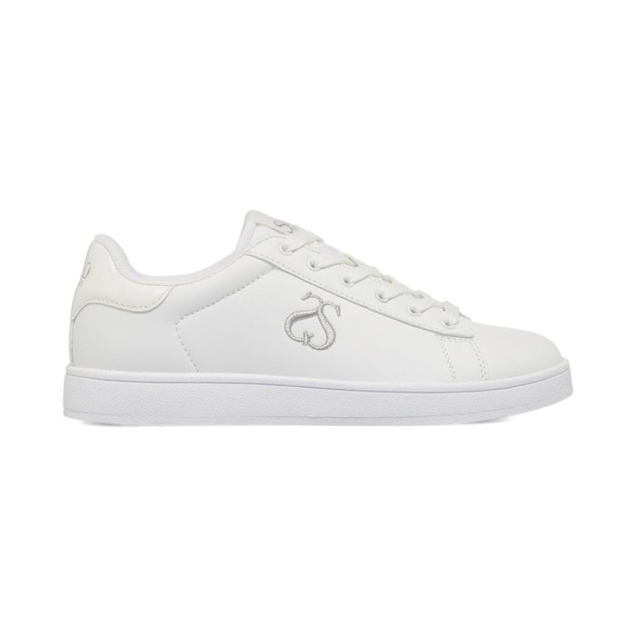 Sneakers bianche da donna con logo laterale