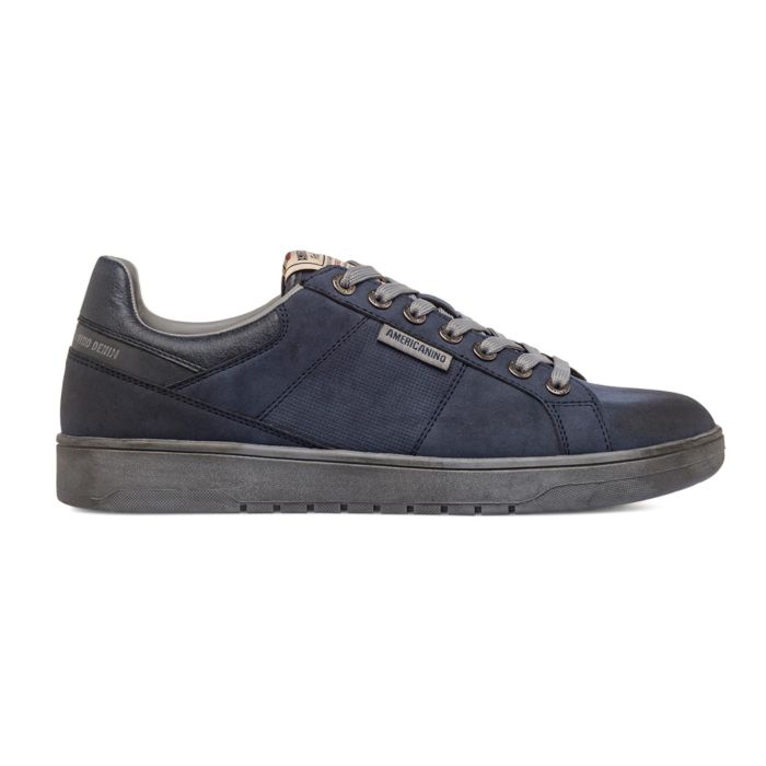 Sneakers blu da uomo con lacci e logo