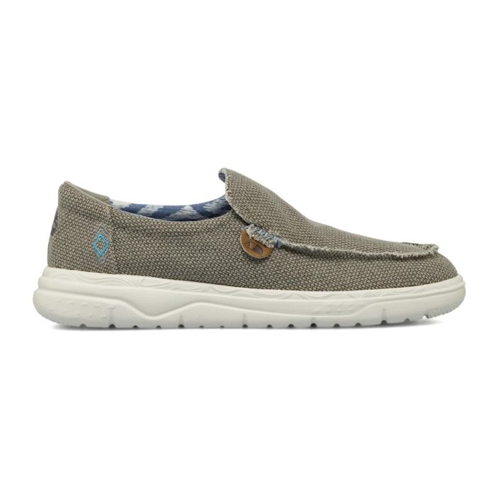 Sneakers grigie slip-on da uomo in tessuto con lacci