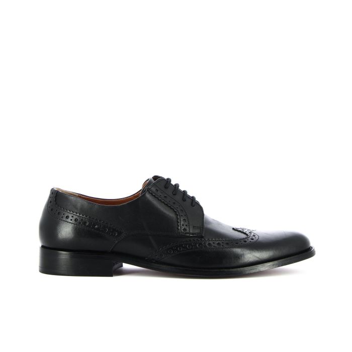 Stringate nere brogue in pelle