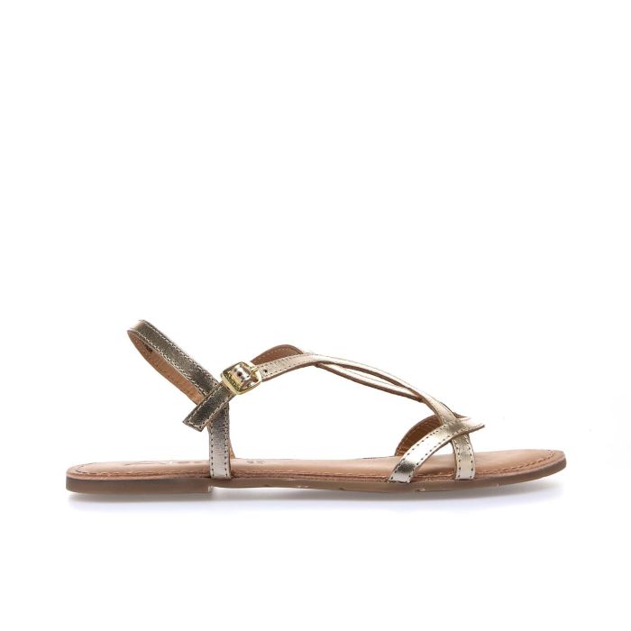 Sandali bassi oro in pelle da donna