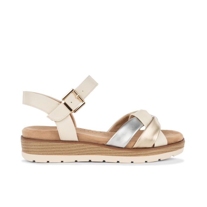 Sandali bianchi da donna con platform