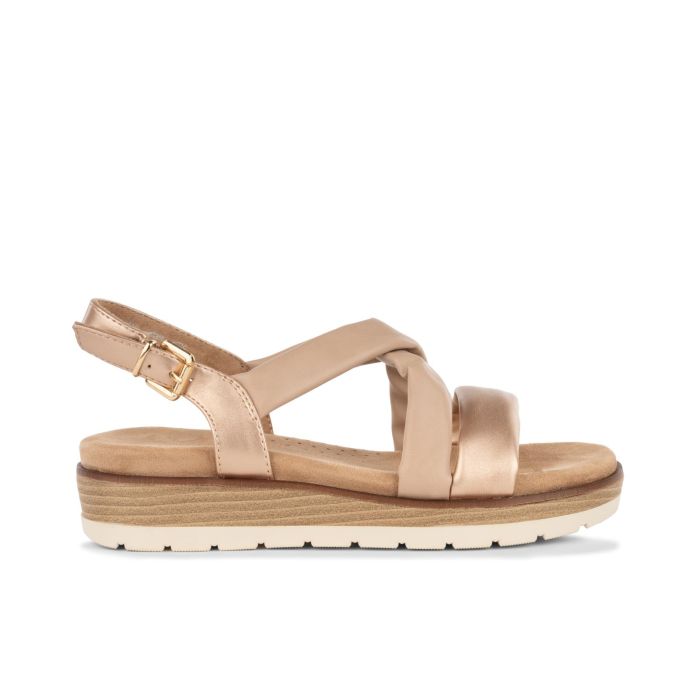 Sandali beige rosa da donna con platform