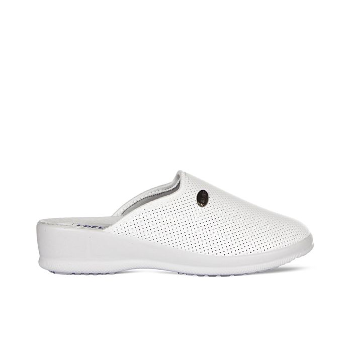 Ciabatte donna sanitarie bianche con zeppina