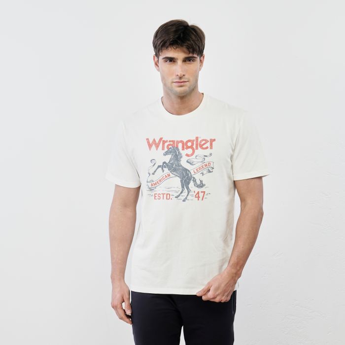 T-shirt bianca maniche corte con stampa