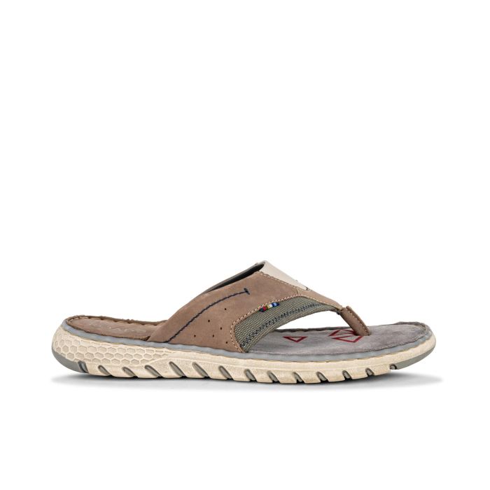 Infradito grigio e blu in pelle da uomo