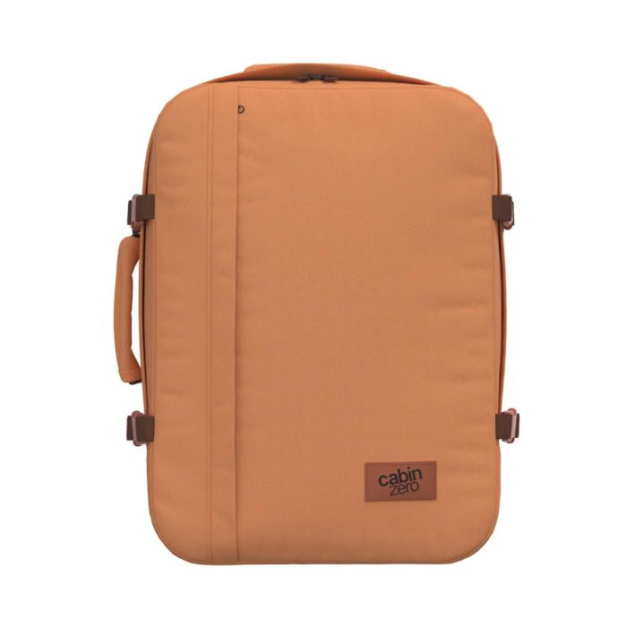 Zaino giallo da viaggio 28L con zip e cinghie di compressione