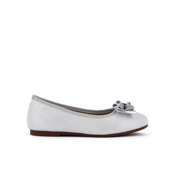 Ballerine argento da bimba con fiocchetto