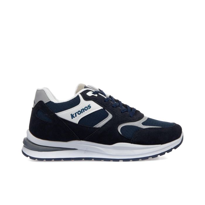 Sneakers uomo blu da palestra con lacci