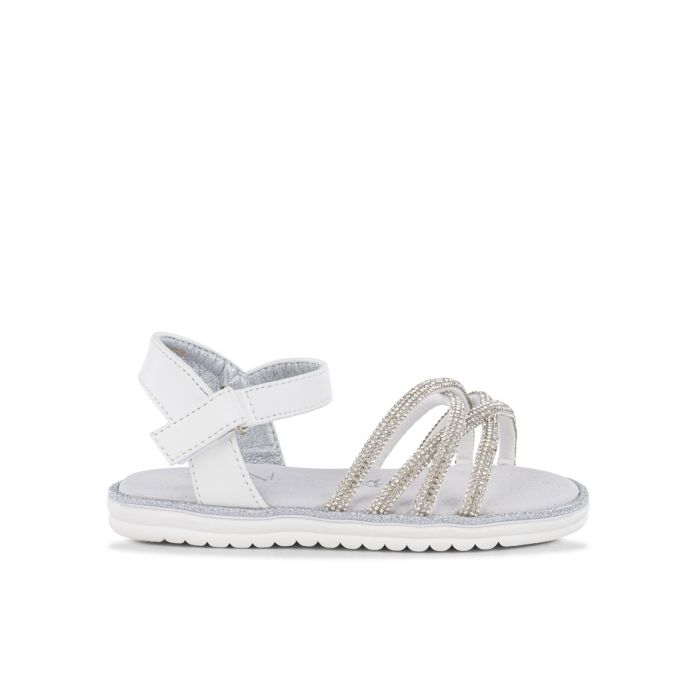 Sandali bianchi eleganti da bimba con strass