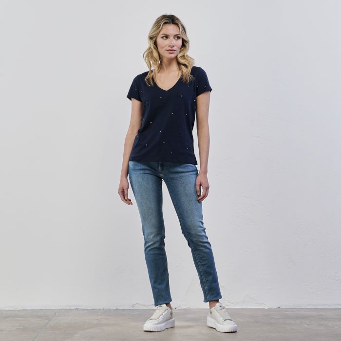 Jeans azzurri da donna vestibilità aderente