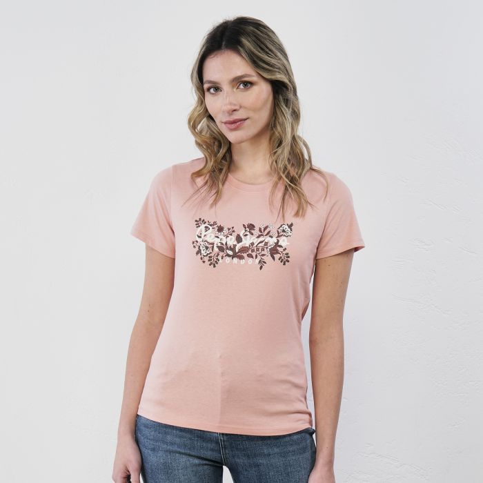 T-shirt rosa maniche corte da donna con logo