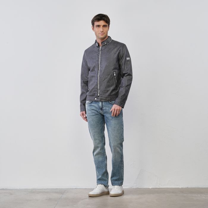 Jeans azzurri da uomo effetto stone washed