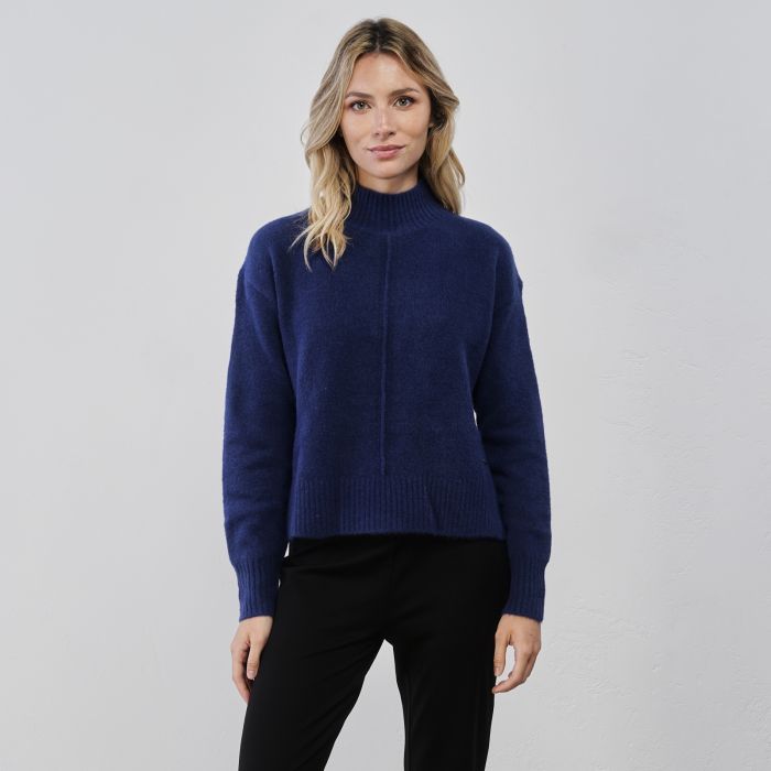 Maglioncino blu da donna modello lupetto