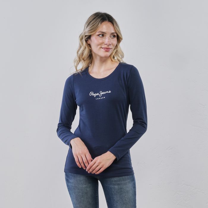 Maglia blu da donna con logo