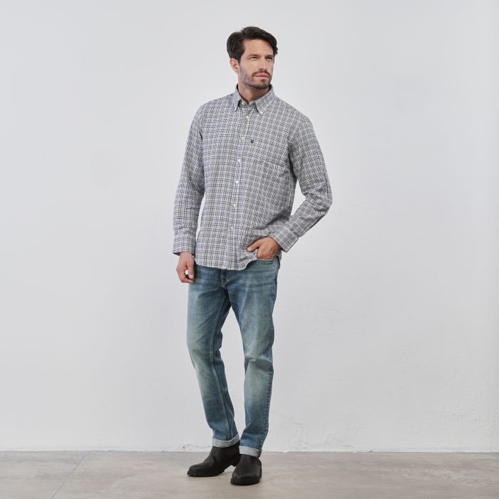 Jeans azzurri da uomo con tasche effetto stone washed