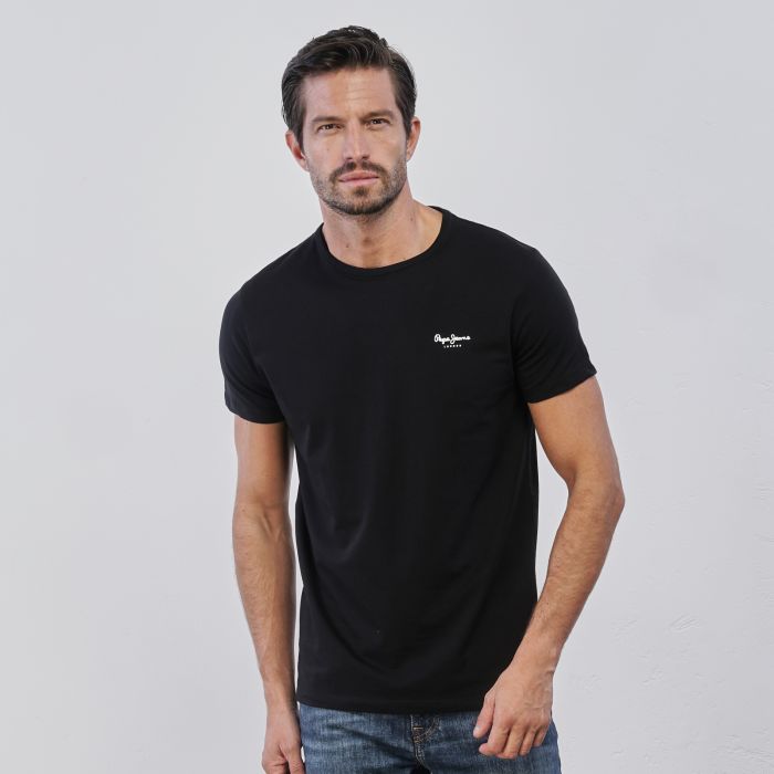 T-shirt bianca da uomo con scritta logo