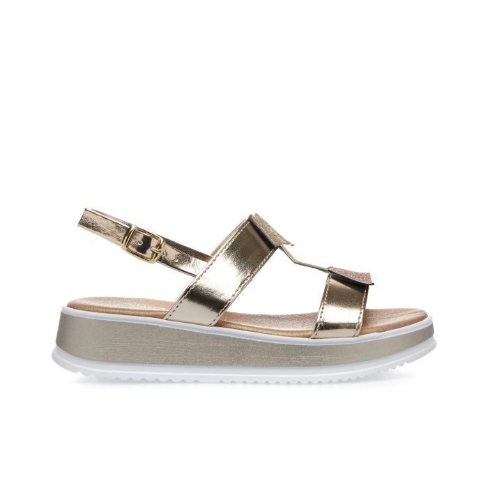 Sandali bimba oro con dettagli glitter