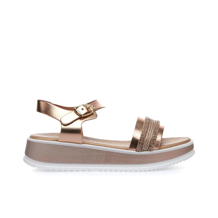 Sandali bimba oro con strass