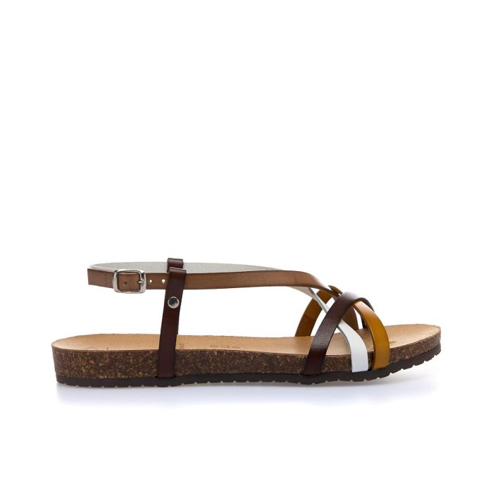 Sandali bassi con fondo effetto sughero