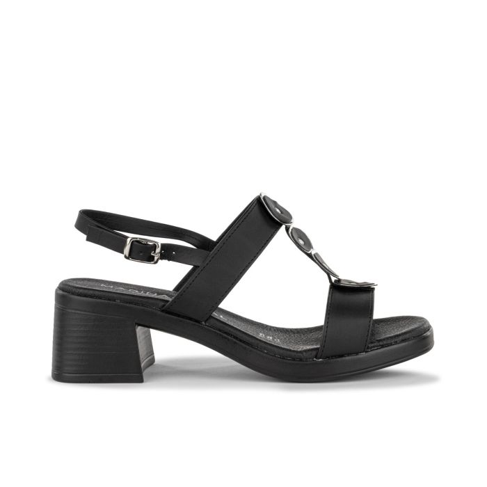 Sandali neri con zeppa da donna