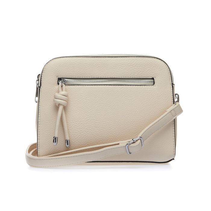 Tracolla bianca con doppia zip con ciondolo