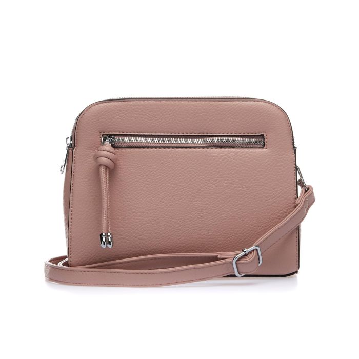 Tracolla rosa con doppia zip con ciondolo