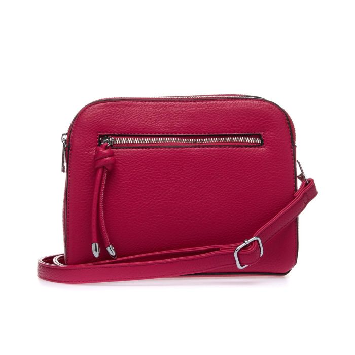 Tracolla fucsia con doppia zip con ciondolo