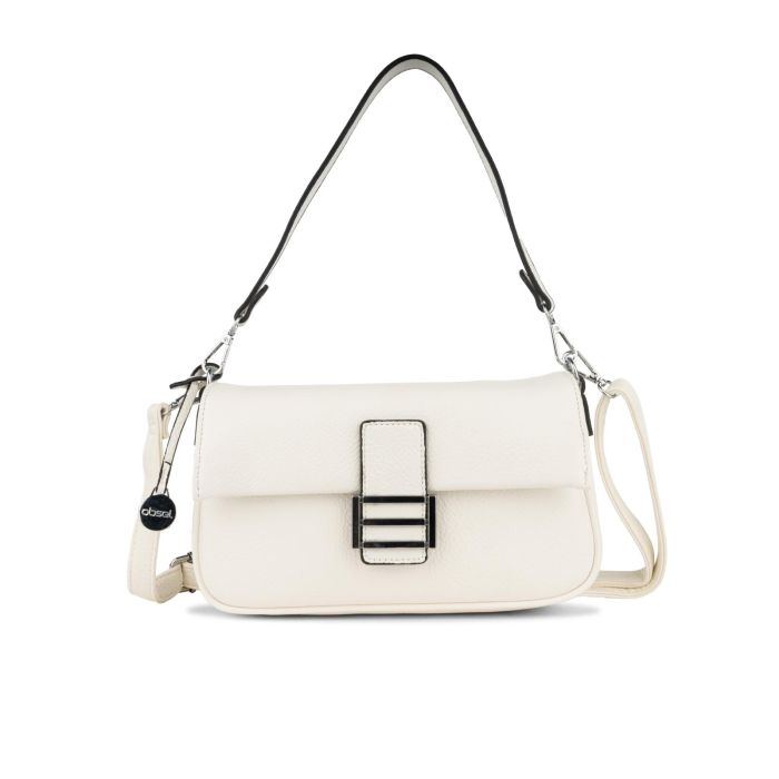 Borsa bianca da donna con doppia tracolla removibile e fibbia