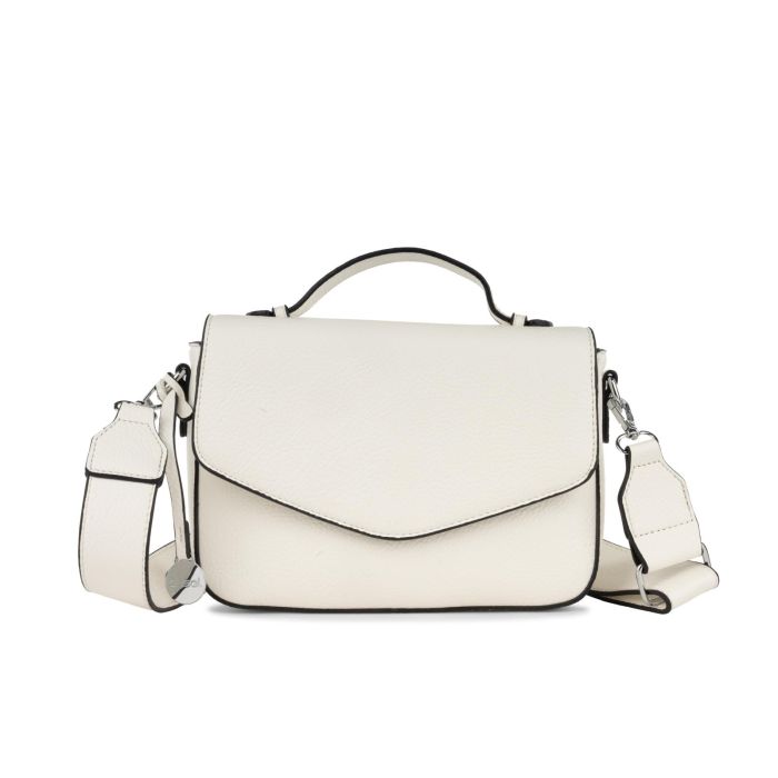 Borsa bianca da donna con tracolla removibile in tessuto