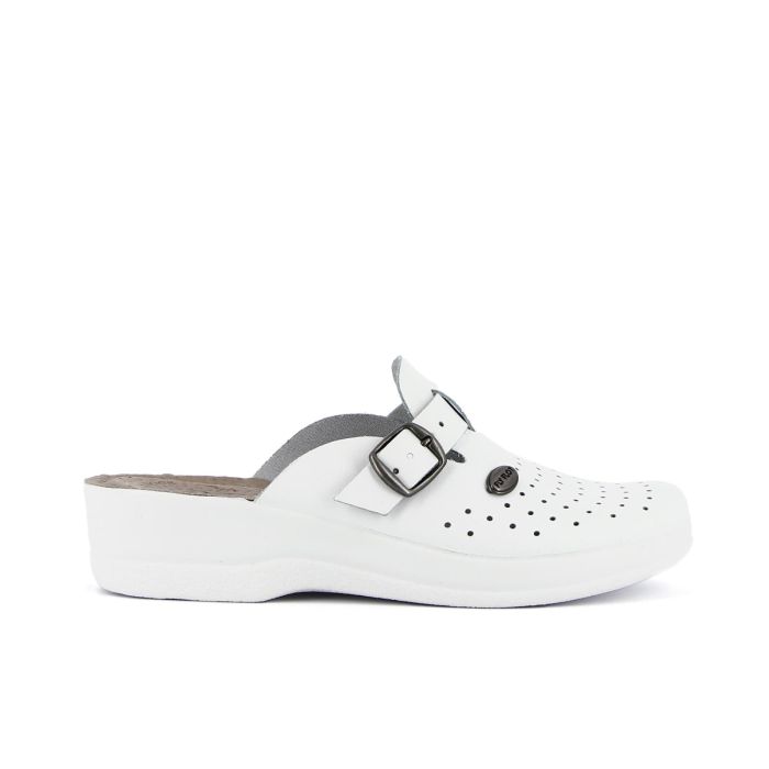 Ciabatte sanitarie bianche in pelle