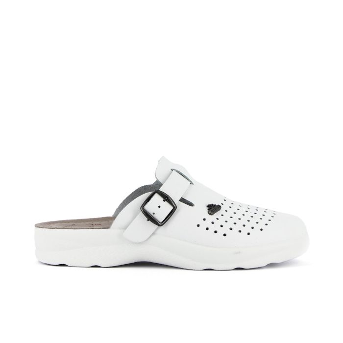 Ciabatte sanitarie bianche in pelle