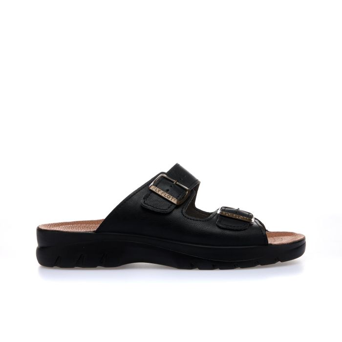 Ciabatte comfort nere da uomo in pelle