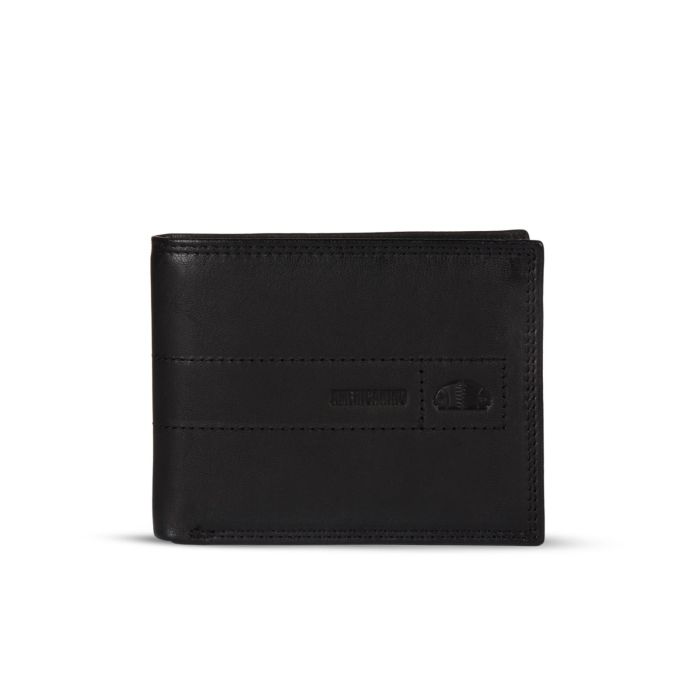 Portafoglio nero da uomo in pelle