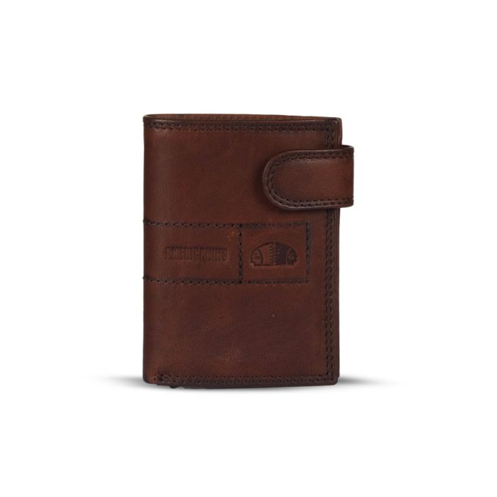 Portafoglio marrone verticale da uomo in pelle