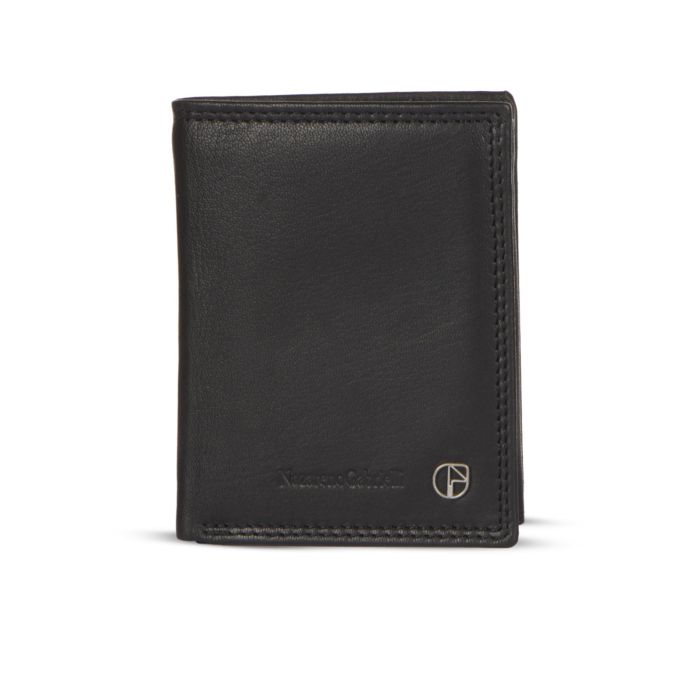 Portafoglio nero verticale da uomo con logo