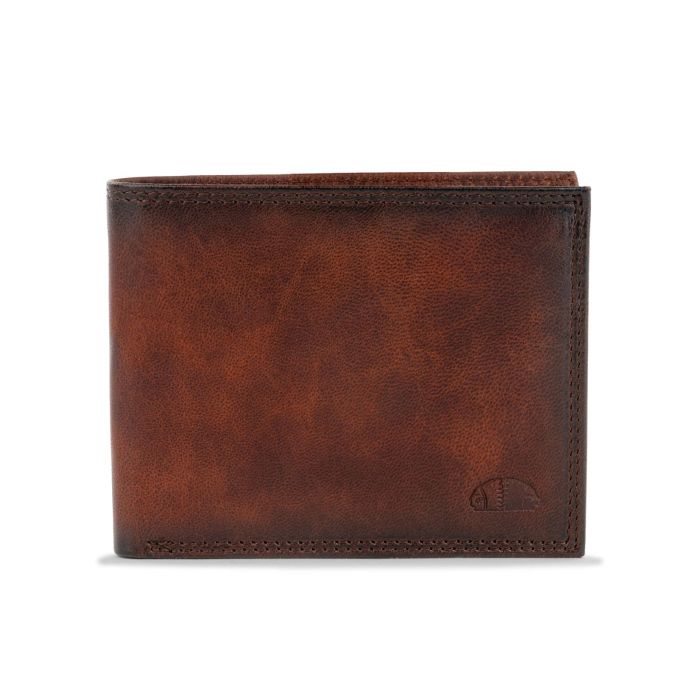 Portafoglio uomo marrone con logo