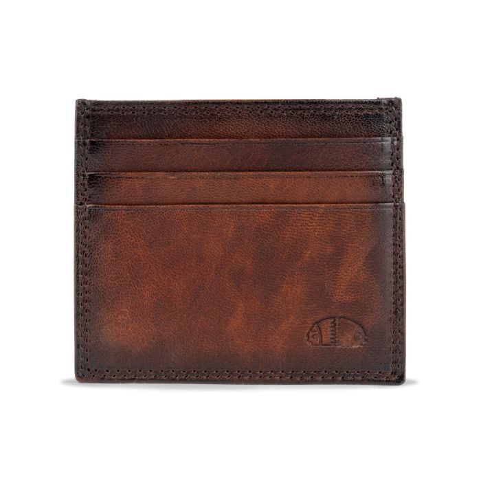 Portacarte marrone da uomo con logo