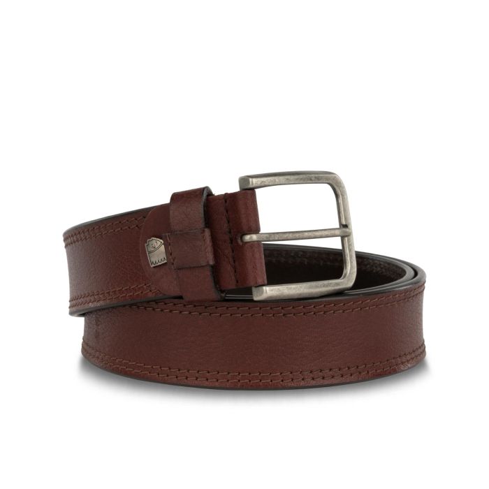 Cintura marrone da uomo con cuciture