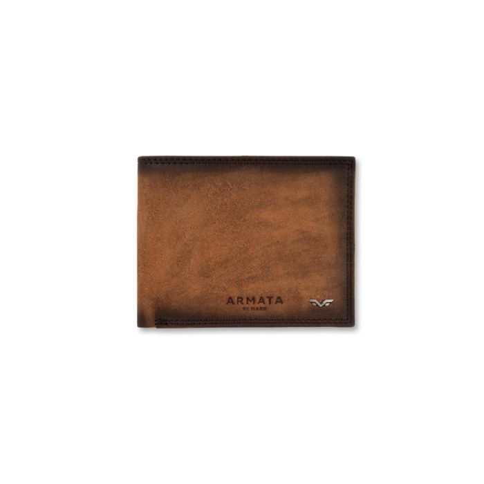 Portafoglio nero da uomo con logo effetto vintage