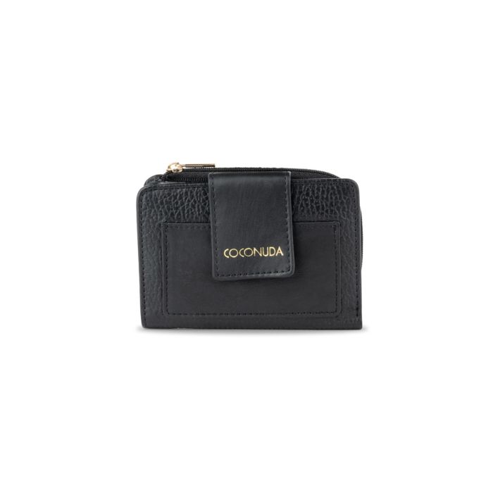 Portafoglio nero da donna con tasca con zip